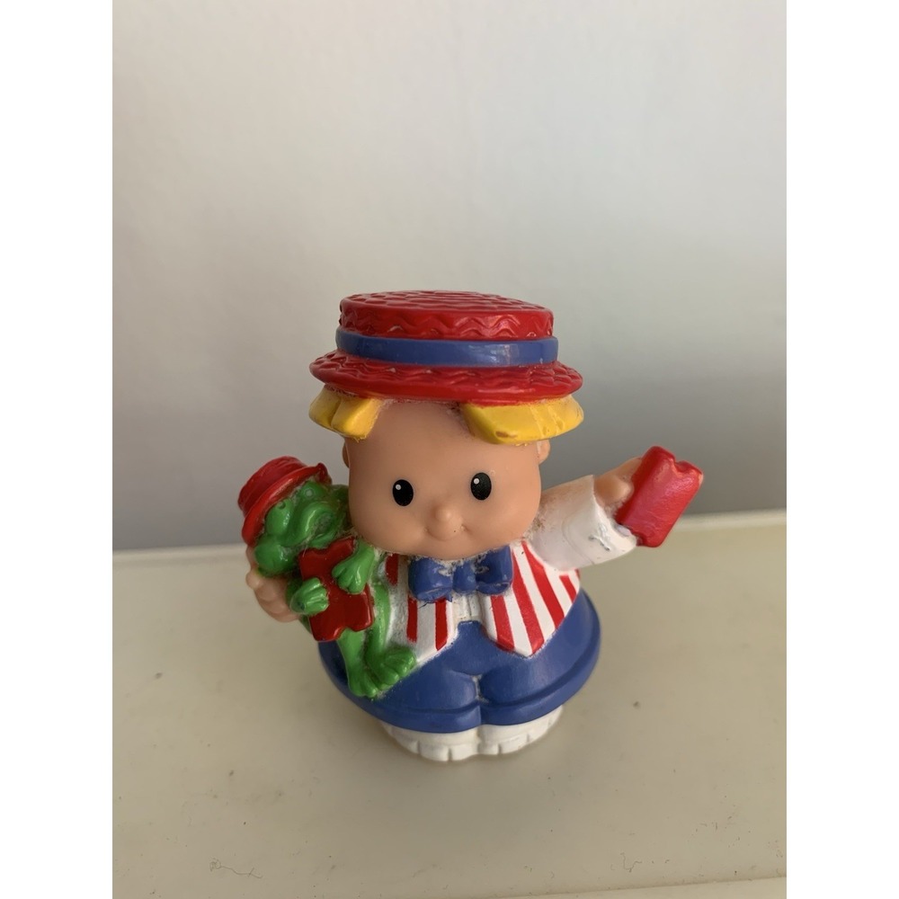 Fisher-Price Little People CARNIVAL EDDIE Ticket Taker Blonde Boy Frog 2003